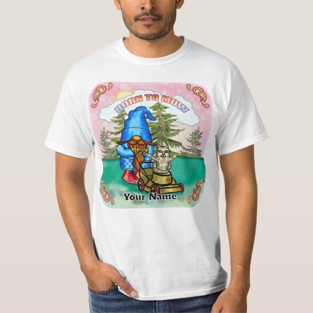Camiseta Nascido para cortar gnome (Frente)