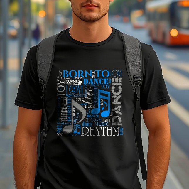 Camiseta Nascido para Dançar Azul/Branco/Qualquer Cor ID277 (Criador carregado)