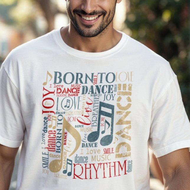 Camiseta Nascido para Dançar Blue ID277 (Criador carregado)