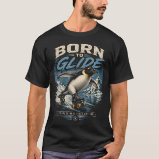 Camiseta Nascido para Deslizar – Pingente Retro de Patinaçã