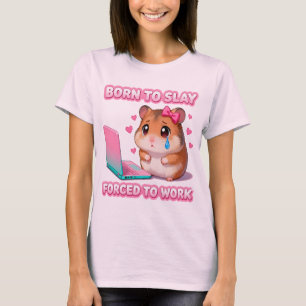 Camiseta Nascido Para Destruir Forçado a Trabalhar Meme de
