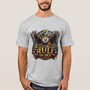 Camiseta Nascido para Governar o Céu Águia Coroada Águia Vi