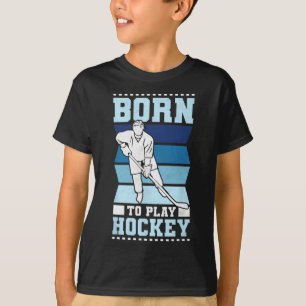 Camiseta Nascido Para Jogar Hóquei no Gelo