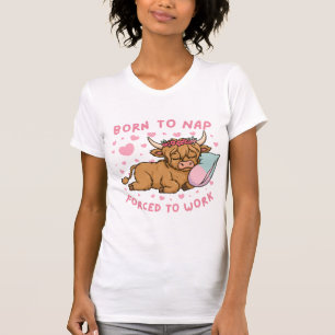 Camiseta Nascido para Latir Forçado a Trabalhar Meme Engraç