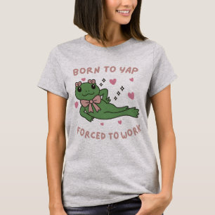 Camiseta Nascido para Latir Forçado a Trabalhar Sapo Engraç