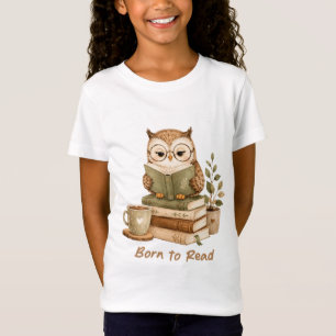 Camiseta Nascido para Ler Design de Amante de Livros de Cor