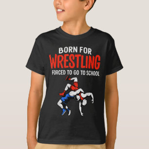 Camiseta Nascido Para Luta Livre Escola Forçada Lutador Eng