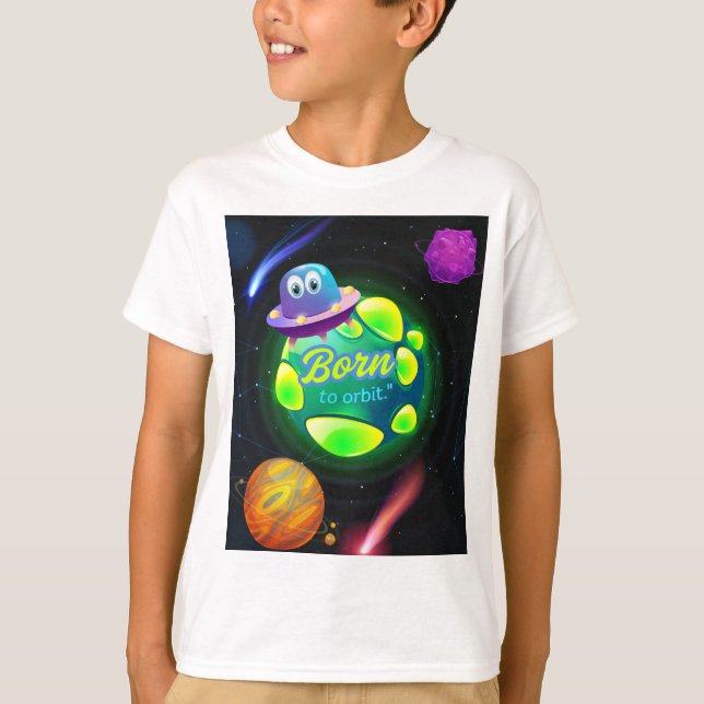 Camiseta Nascido para orbitar  (Frente)