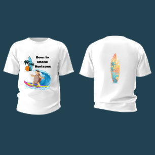 Camiseta Nascido para perseguir ondas de horizontes 