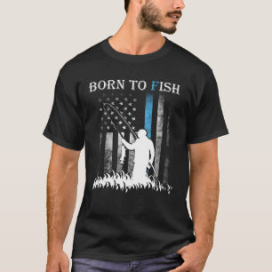 Camiseta Nascido para Pescar mas Forçado a Trabalhar Cota d