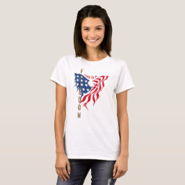 Camiseta Nascido para ser Águia Patriótica Livre | Mulheres