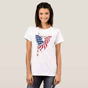 Camiseta Nascido para ser Águia Patriótica Livre Mulheres