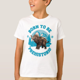 Camiseta Nascido para Ser Bebê Mamute Lanoso Pré-Histórico