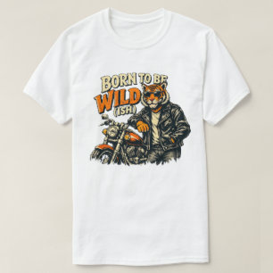 Camiseta Nascido para Ser Selvagem... Gráfico de Moto Funny