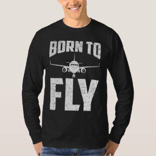 Camiseta Nascido para Voar Avião Aviação Piloto Aeroplano H