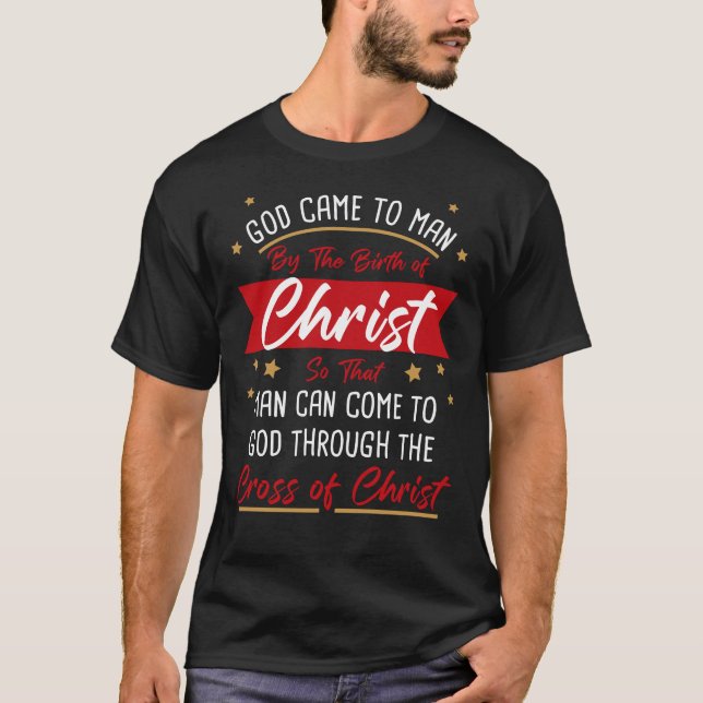 Camiseta Nascimento e Cruz de Jesus Cristo: Fé de Natal  (Frente)