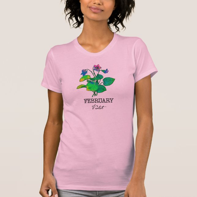 Camiseta Nascimento Mês de fevereiro Violet (Frente)