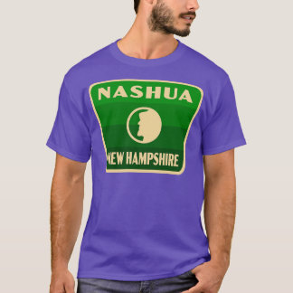 Camiseta Nashua New Hampshire Retro Crachá Green