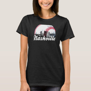 Camiseta Nashville Baseball Skyline Retro Nashville Citysca