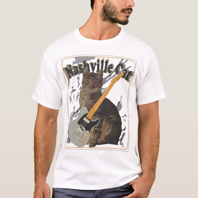 Camiseta Nashville Cat com Cinza BM Guitar (Frente)