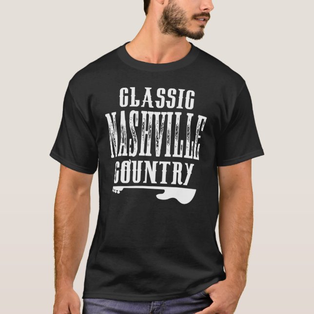 Camiseta Nashville Classic Country Music Tennessee Guitar P (Frente)