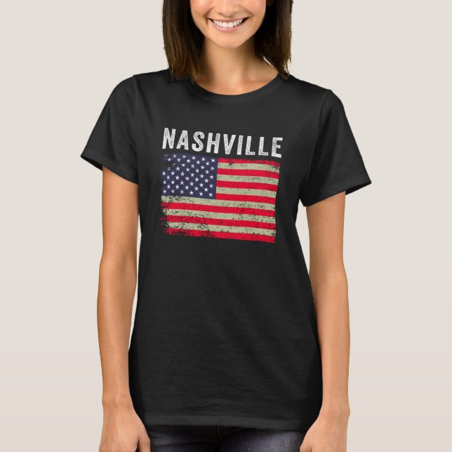 Camiseta Nashville EUA - American Flag - Vintage (Frente)