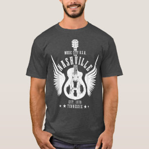 Camiseta Nashville Guitar Tn Tennessee Country Music City V