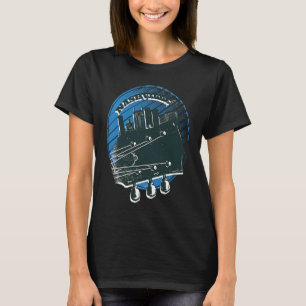 Camiseta Nashville Music Guitar EUA Skyline Silhouette Outl