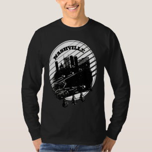 Camiseta Nashville Música Guitarra EUA Silhueta Skyline For