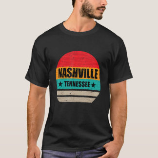Camiseta Nashville Retro Vintage Sunset Estado Americano Na