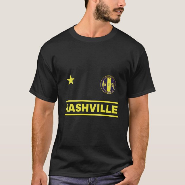 Camiseta Nashville Tennessee - 615 Designer de Crachá redon (Frente)