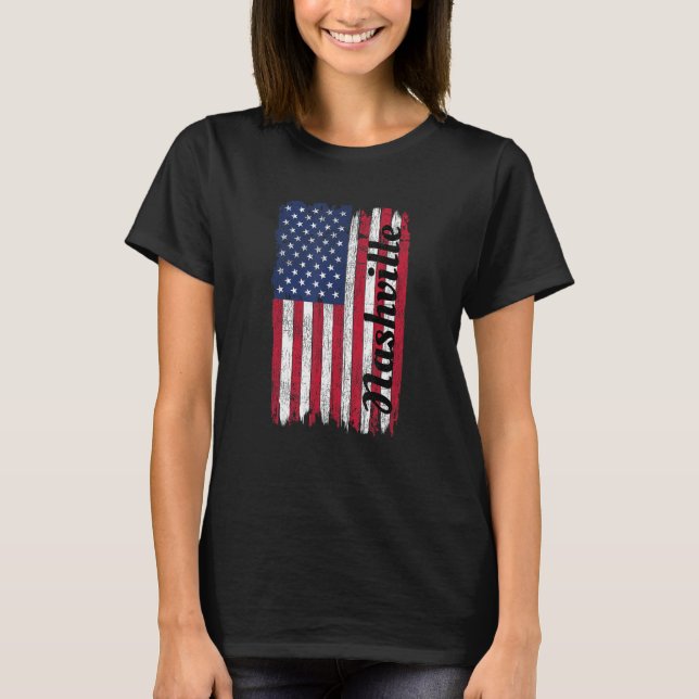 Camiseta Nashville Tennessee American Flag Patriótico Nashv (Frente)