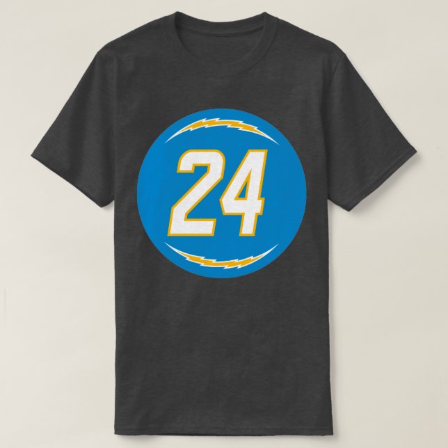 Camiseta Nasir Adderley Número 24 Jersey Los Angeles Charge (Frente do Design)