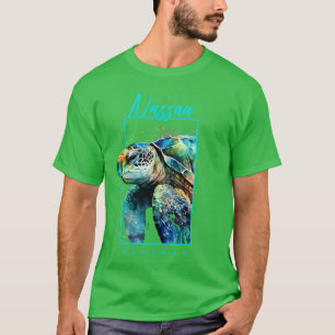 Camiseta Nassau Bahamas Portrato de Tartaruga Marítima de A