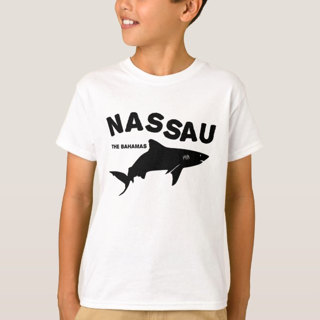 Camiseta Nassau - Camisa-T de mergulho de tubarão das Baham (Frente)