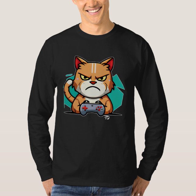 Camiseta Nasty Gaming Cat With An Evil Look Gamer  1 (Frente)