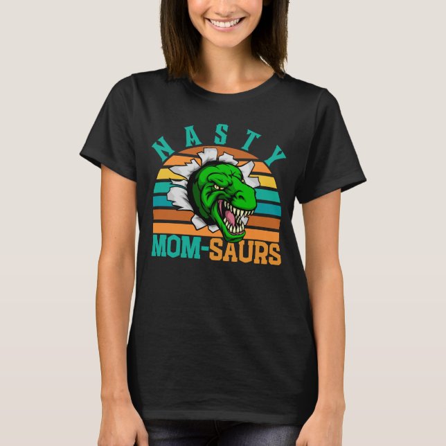 CAMISETA NASTY MOM-SAURS - DIA DE AS MÃES T-REX DINO MOM (Frente)