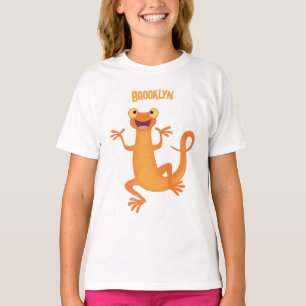 Camiseta Nata-dançarina de laranja feliz e giro