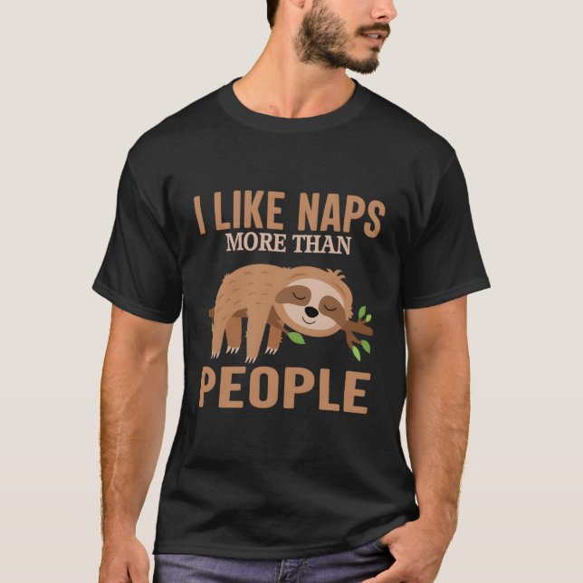 Camiseta Nata De Tee Sloth Sloth, Eu Gosto De Soneca Mais D (Frente)