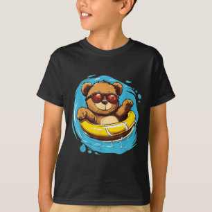 Camiseta Natação Anel Teddy Bear Costume Para Alas Piscinas