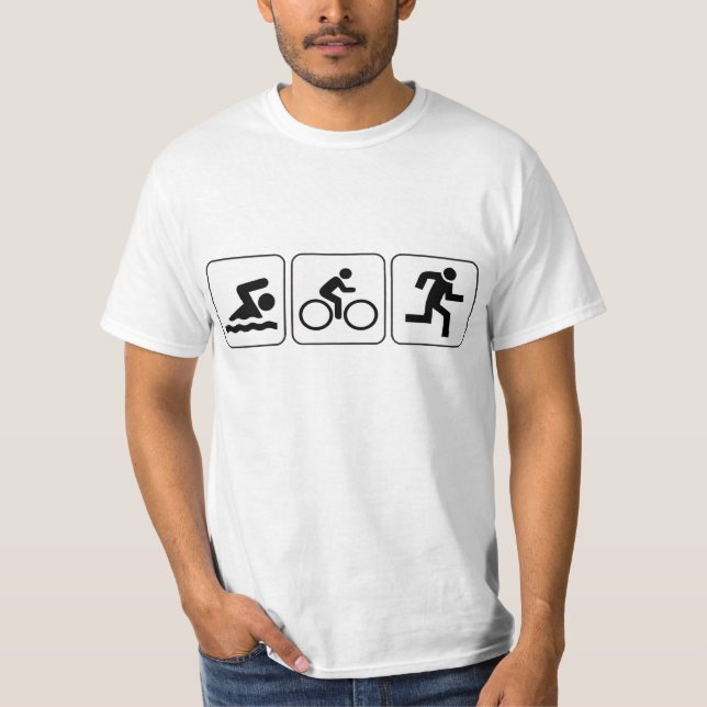 Camiseta Natação, bicicleta, funcionamento - Triathlon (Frente)
