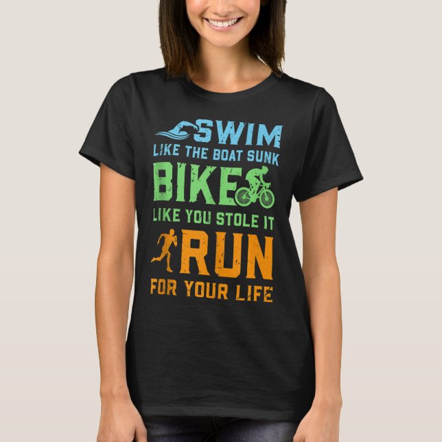 Camiseta Natação Bike Run - Triathlete Triathlon Competitio (Frente)
