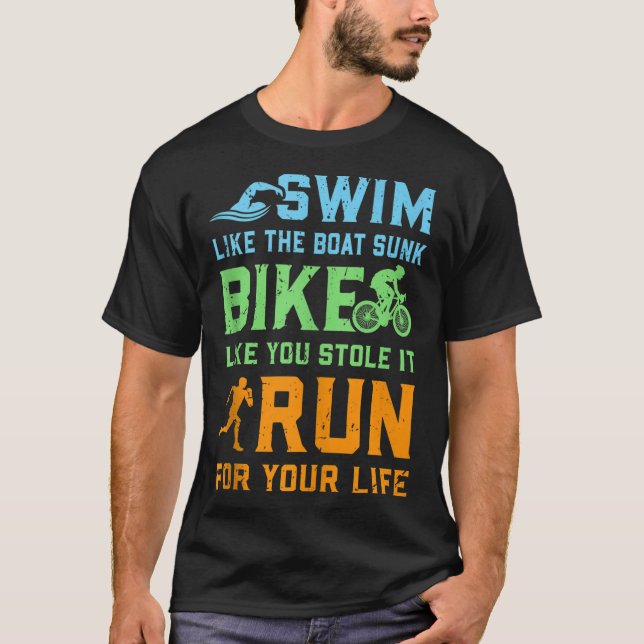 Camiseta Natação Bike Run - Triathlete Triathlon Competitio (Frente)