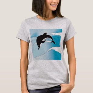 Camiseta Natação com golfinhos