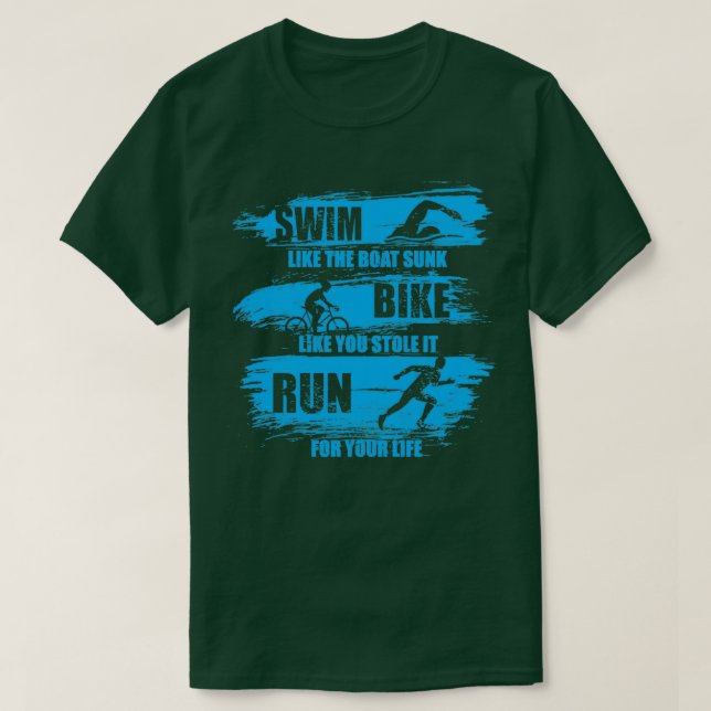 Camiseta Natação Como A Bicicleta Solta Do Barco Como Você  (Frente do Design)