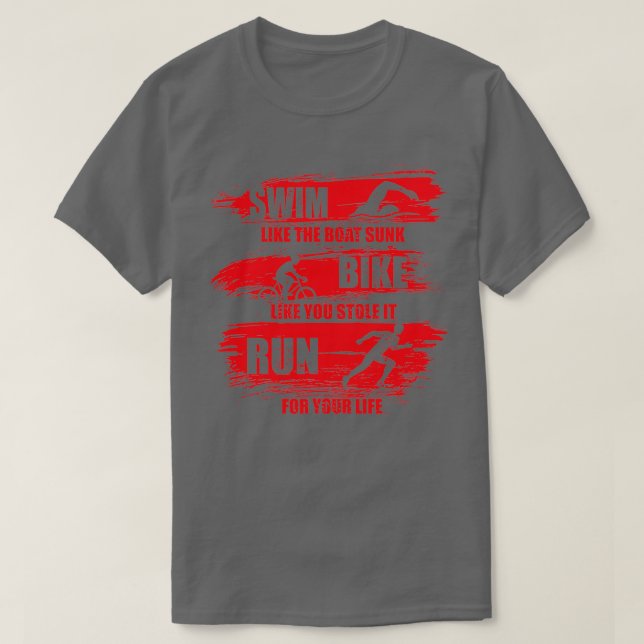 Camiseta Natação Como A Bicicleta Solta Do Barco Como Você  (Frente do Design)