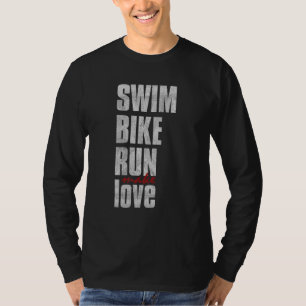 Camiseta Natação de bicicleta Faça amor Triathleton Inspi