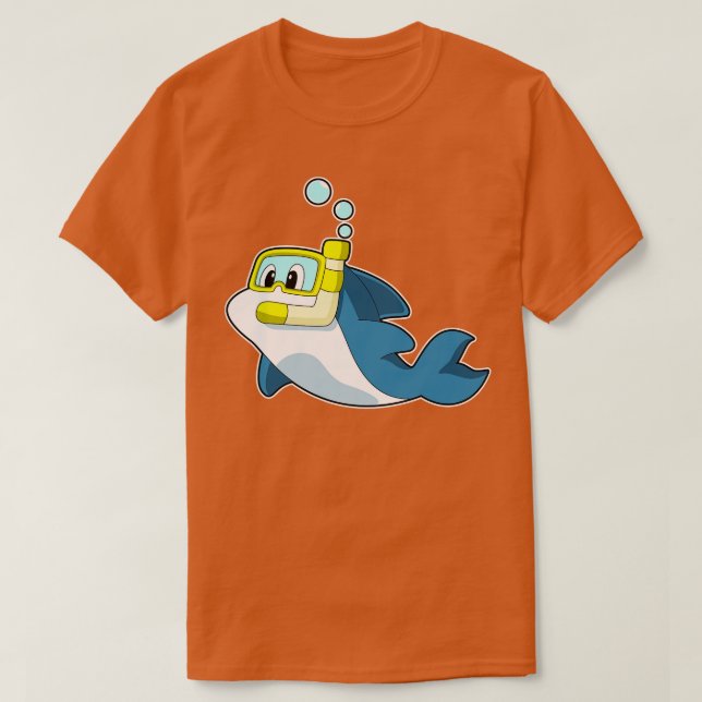 Camiseta Natação de Golfinho Snorkel (Frente do Design)