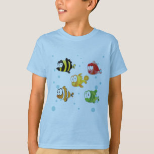 Camiseta Natação de peixes no camisa-do-mar