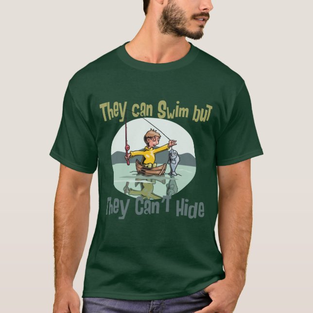 Camiseta Natação de pesca, mas não se pode esconder (Frente)
